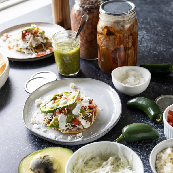 Quick and Easy Shredded Beef Tostadas Using Canned Beef and Beans